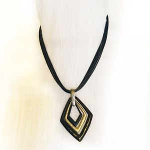 Diamond Shaped Three Pendant Necklace